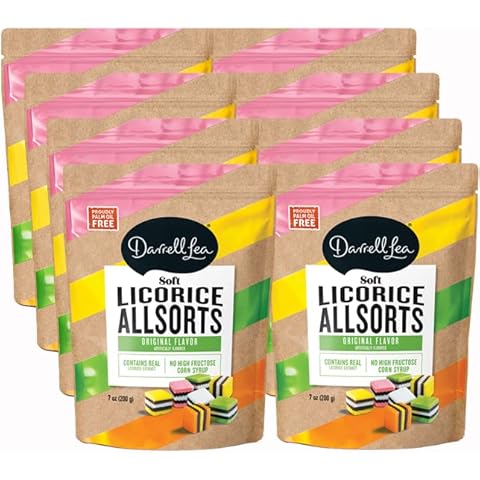 Darrell Lea Soft Australian Licorice, Allsorts Flavor, 7 Ounce Bag (8-Pack) | Non-GMO, No Palm Oil, No High Fructose Corn Syrup, Real Licorice Extract | Soft & Chewy Licorice Candy, Made in Australia Cover