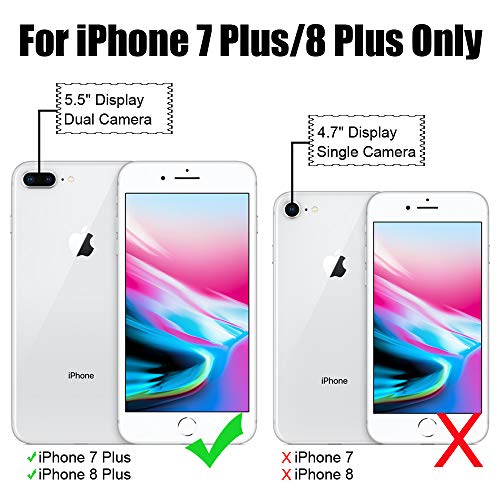 TOOVREN Upgraded iPhone 7 Plus Wallet Case, iPhone 8 Plus Wallet Case with Card Holder Perfect for Travel, Daily use, Work Aqua