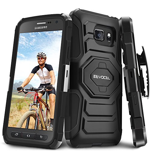 Galaxy S7 Active Case, Evocel [New Generation] Dual Layer Rugged Holster Case with Kickstand & Belt Clip for Samsung Galaxy S7 Active SM-G891 (Does NOT fit Regular S7 - S7 Active only), Black