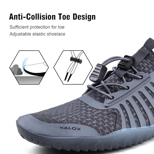 Image of YALOX Water Shoes Men's Women's Swim Shoes Outdoor Beach Barefoot Quick-Dry Aqua Pool Socks Swimming Yoga Surfing Exercise
