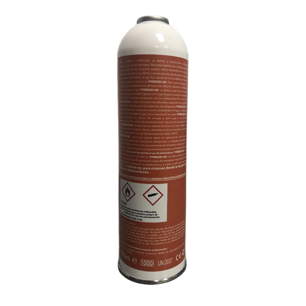 REPORSHOP - 3 Botellas Gas Refrigerante Freeze +22 400Gr Organico Compatible con R22, R404, R407C
