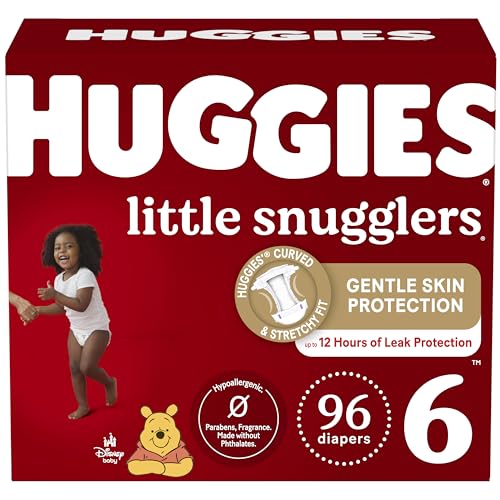 Image of Huggies Size 6 Diapers, Little Snugglers Baby Diapers, Size 6 (35+ lbs), 96 Count (2 Packs of 48), Packaging May Vary