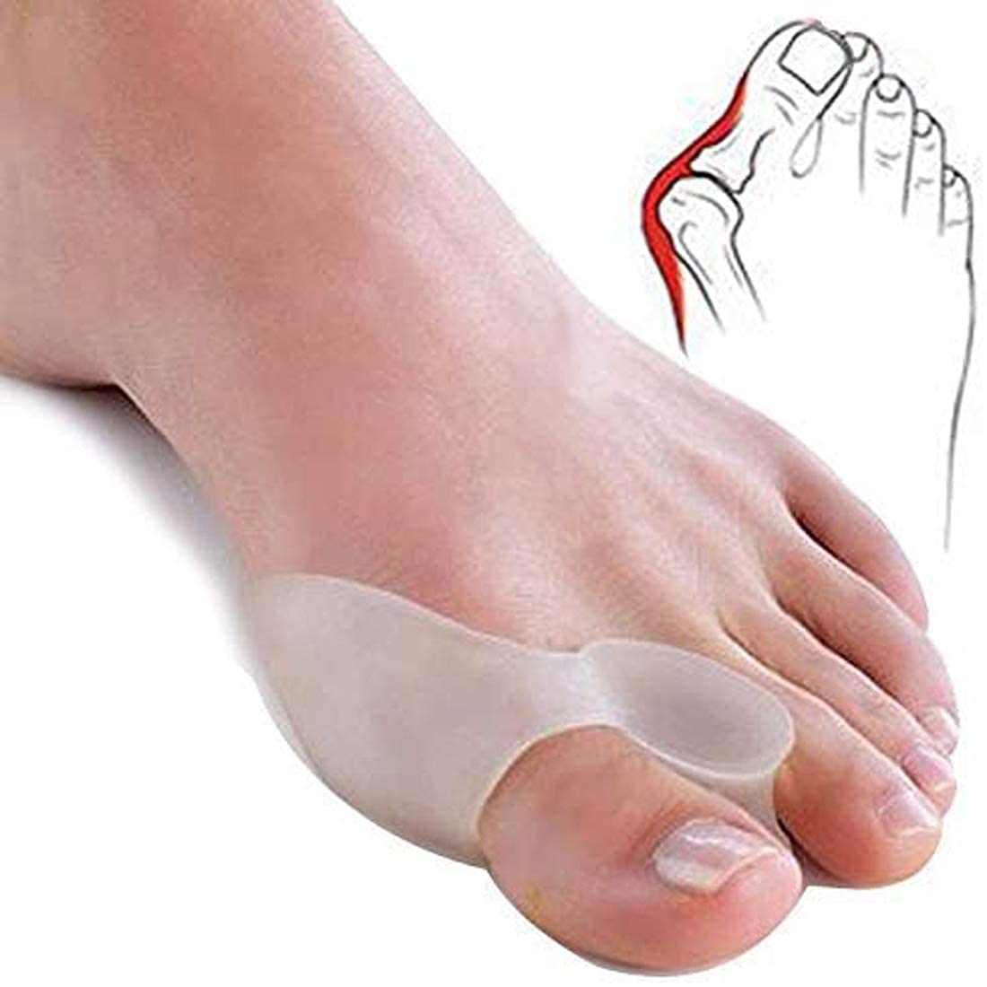 2 Paia di Separatori per Dita dei Piedi, correttori per Dita dei Piedi, Sollievo dall'alluce valgo, Gel di Silicone per Uomini e Donne, Cuscinetti in Gel per Un rapido so