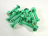 1 Inch Color Skateboard Mounting Hardware Screws Bolts (Chrome Green)