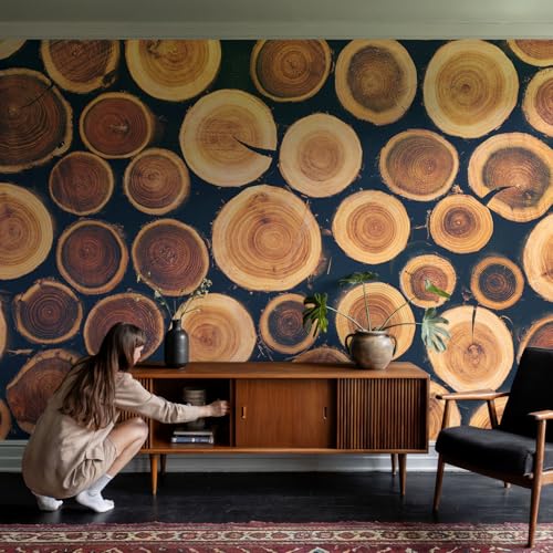 Murales de círculos de madera: reviste paredes dañadas sin hacer obras 4