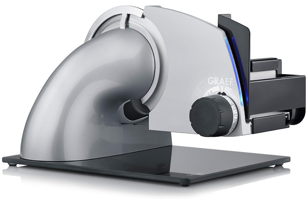 GRAEF.SKS700 Premium Food Slicer with LED Safety Control, Silver