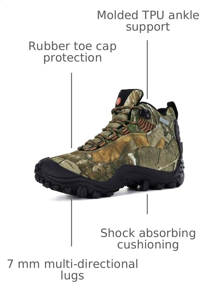 Image of Men's Waterproof Hiking Boots Mid Height Outdoor Shoes