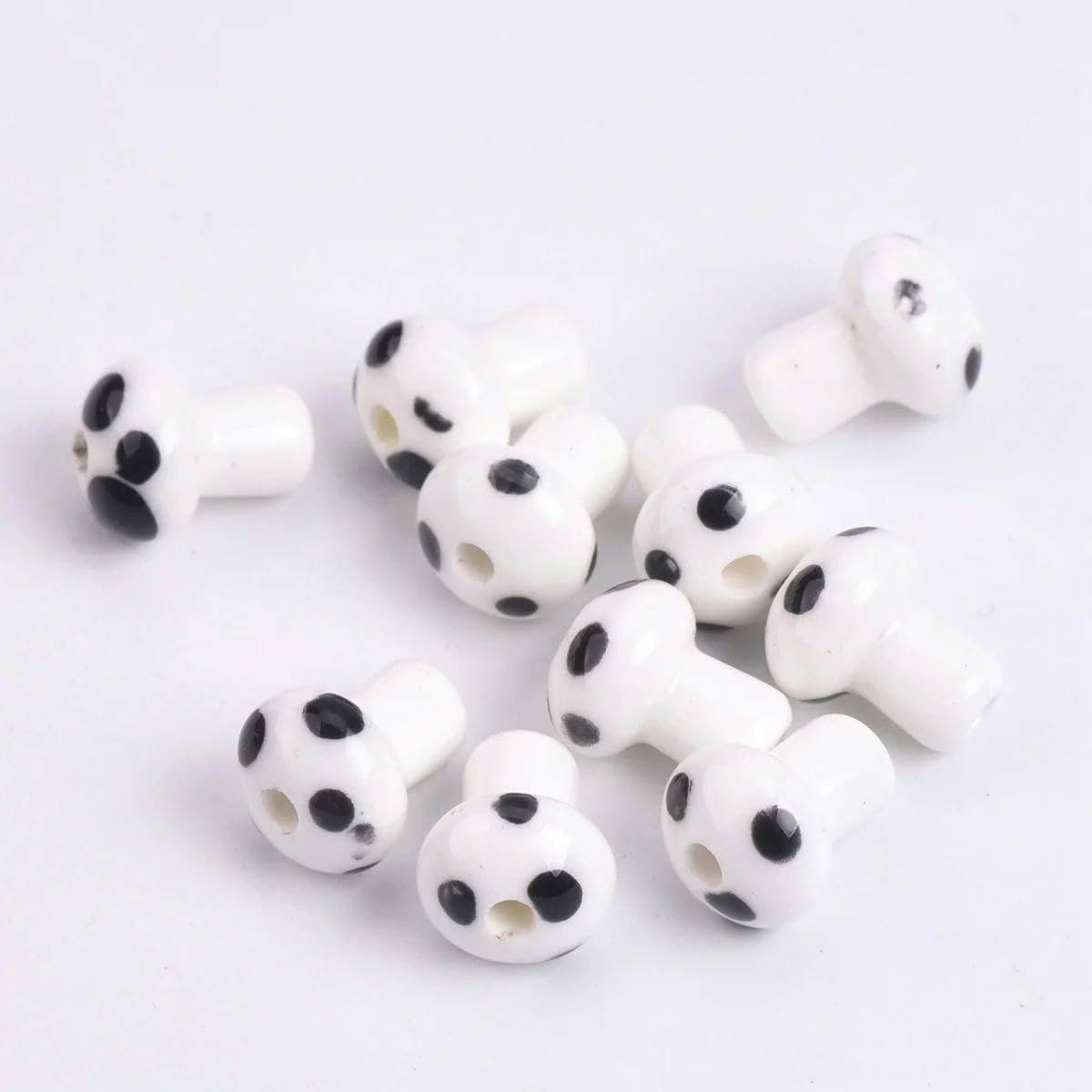 Perline In Vetro Lavorato A Mano Forma Di Fungo – 10 Pezzi Sfusi 13-18mm – Siancolary