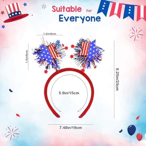 Smilelife Independence Day Gifts for Women USA Flag Star Red White Blue Ribbon Headband 4th of July Hair Decor Party Accessories - Image 4