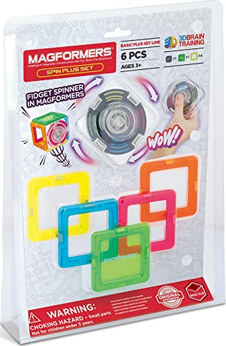 MAGFORMERS Spin Plus Set, 279-16 Konstruktionsspielzeug Magnetbausteine 6 Teile bunt drehend 3-99 Jahre