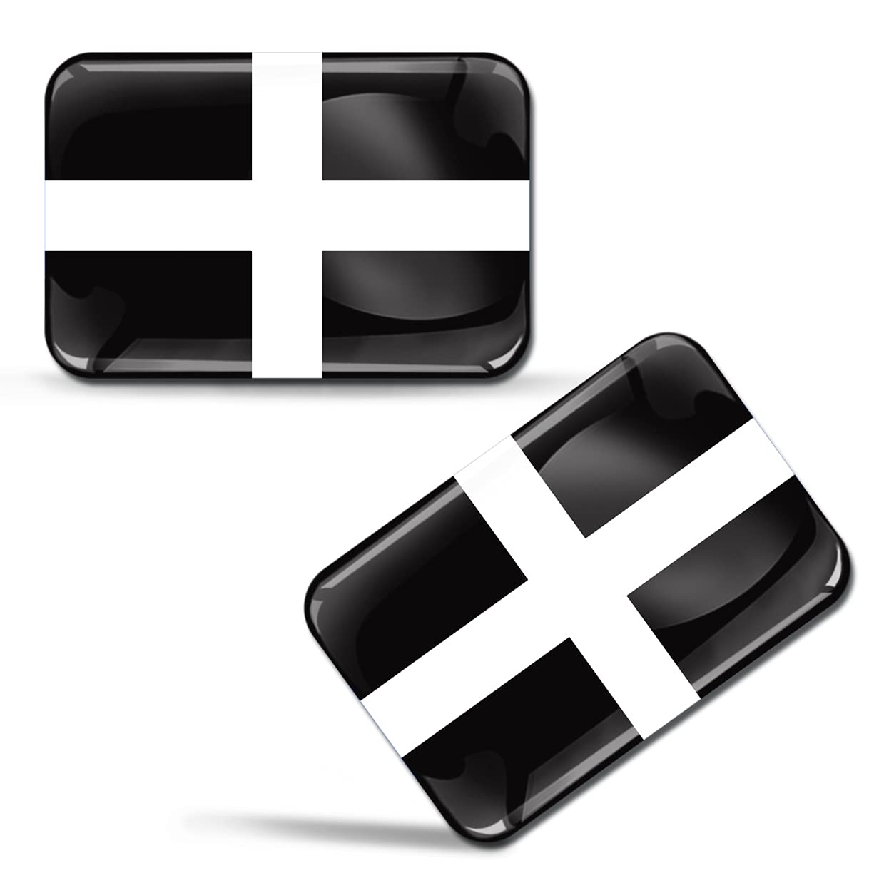 Skinoeu Multi-Coloured Skinoeu® 2 X 3D Sticker Cornwall Flag England United Kingdom Uk F 188