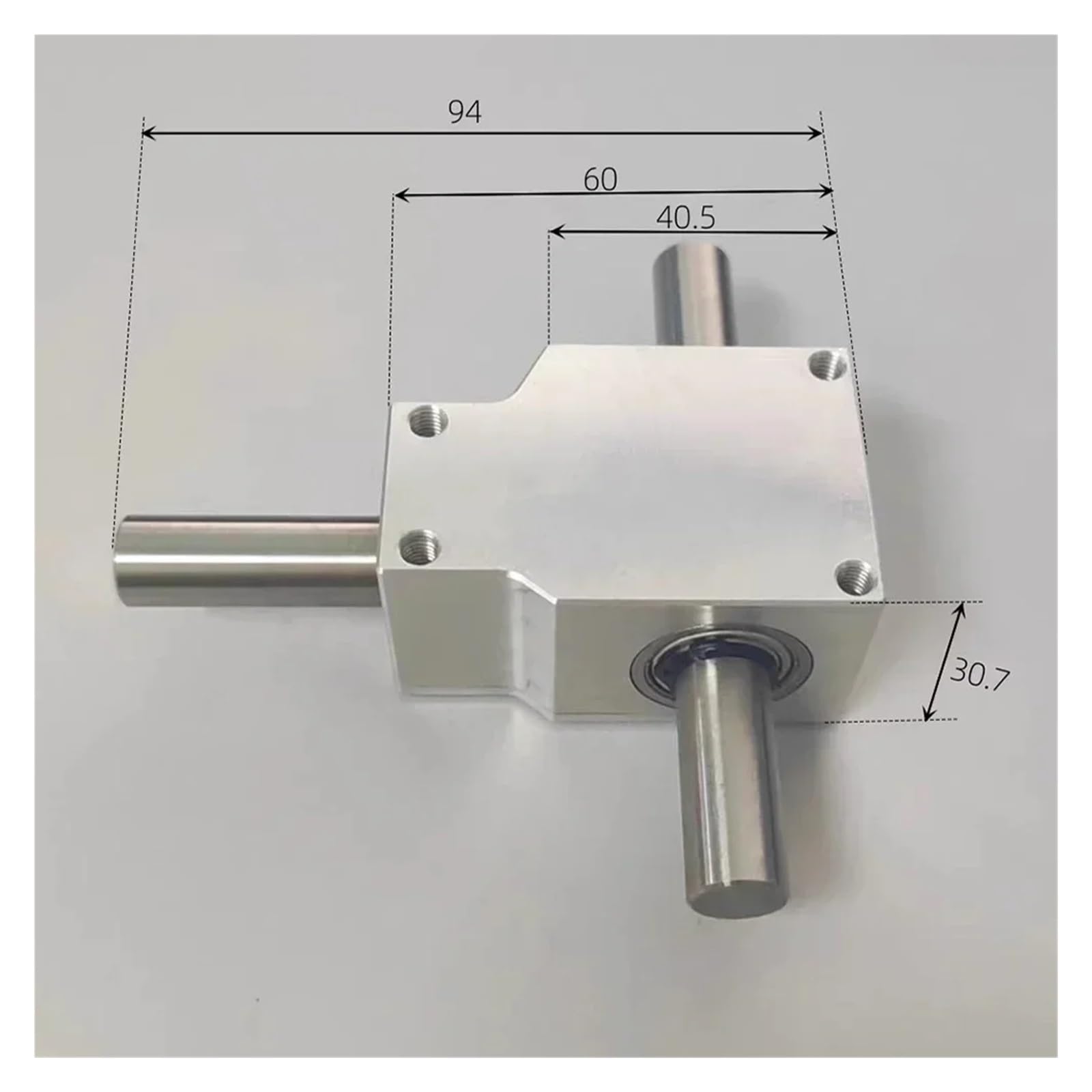 Rechtwinkliges Kegelradgetriebe, Rechtwinkliges Kommutatorgetriebe, Verhältnis 1:1, 12 mm Welle, Aluminiumlegierung, 2000 U/min, 20 kg