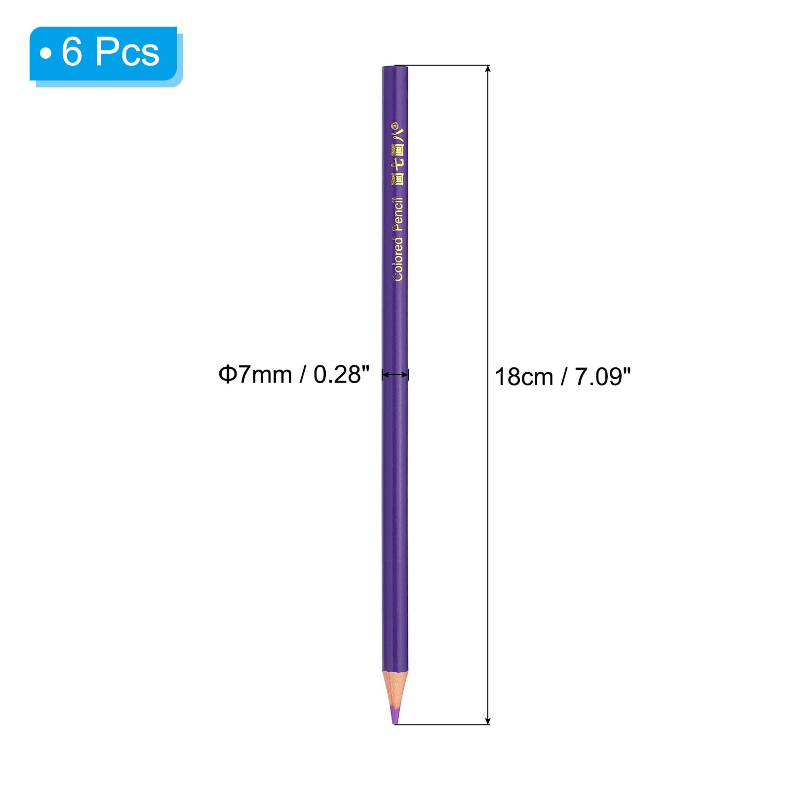 PATIKIL Purple Colored Pencils Set,6 Pcs Oil Color Pencils Wooden Coloring Drawing Pencil for Artists Art Painting - Image 2