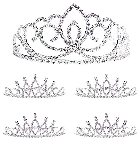Anderson's Sasha Queen and Bobbi Princess Tiara Set, 5-Piece Silver