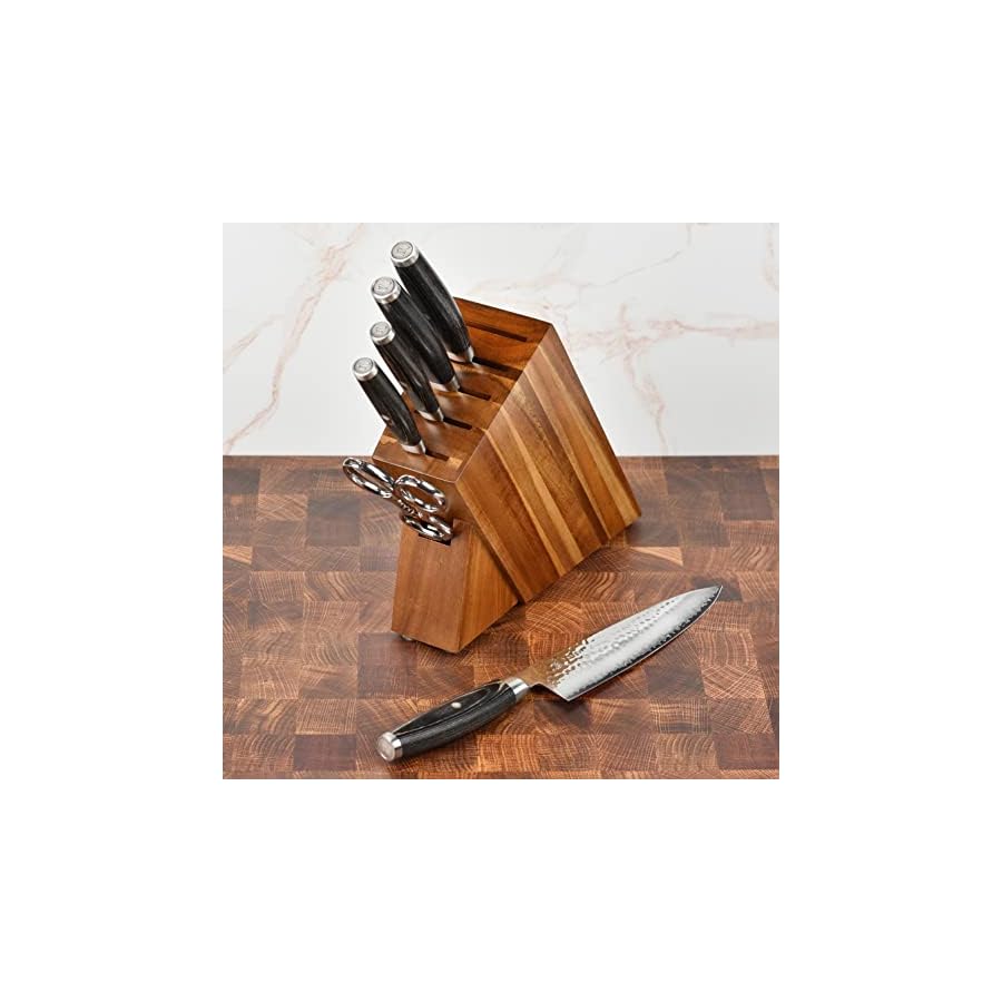 Yaxell-Ketu-SG2-Knife-Set-Made-in-Japan-7-Piece-with-Slim-Acacia-Block Yaxell Ketu SG2 Knife Set - Made in Japan - 7 Piece with Slim Acacia Block