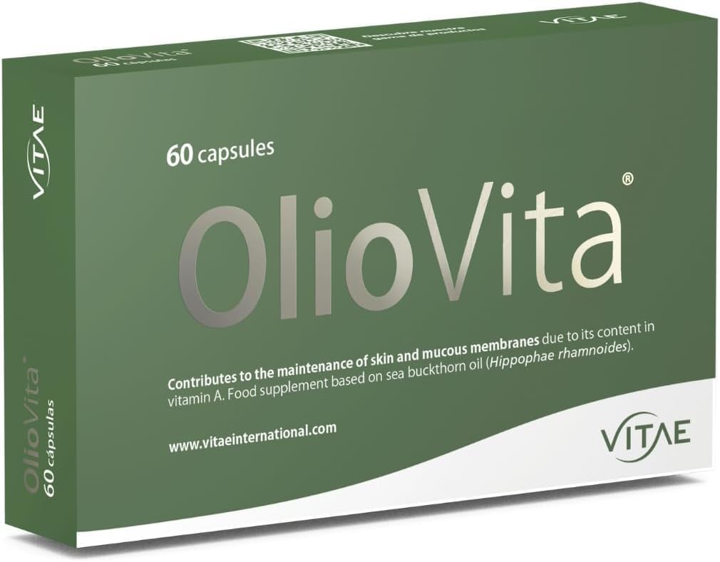 Vitae Oliovita | Menopause Supplement | 100% Sea Buckthorn Oil (with omega7) | Hydration, Nutrition and Regeneration of Skin | Antioxidant | Cellular Aging | Skincare | 60 Capsules