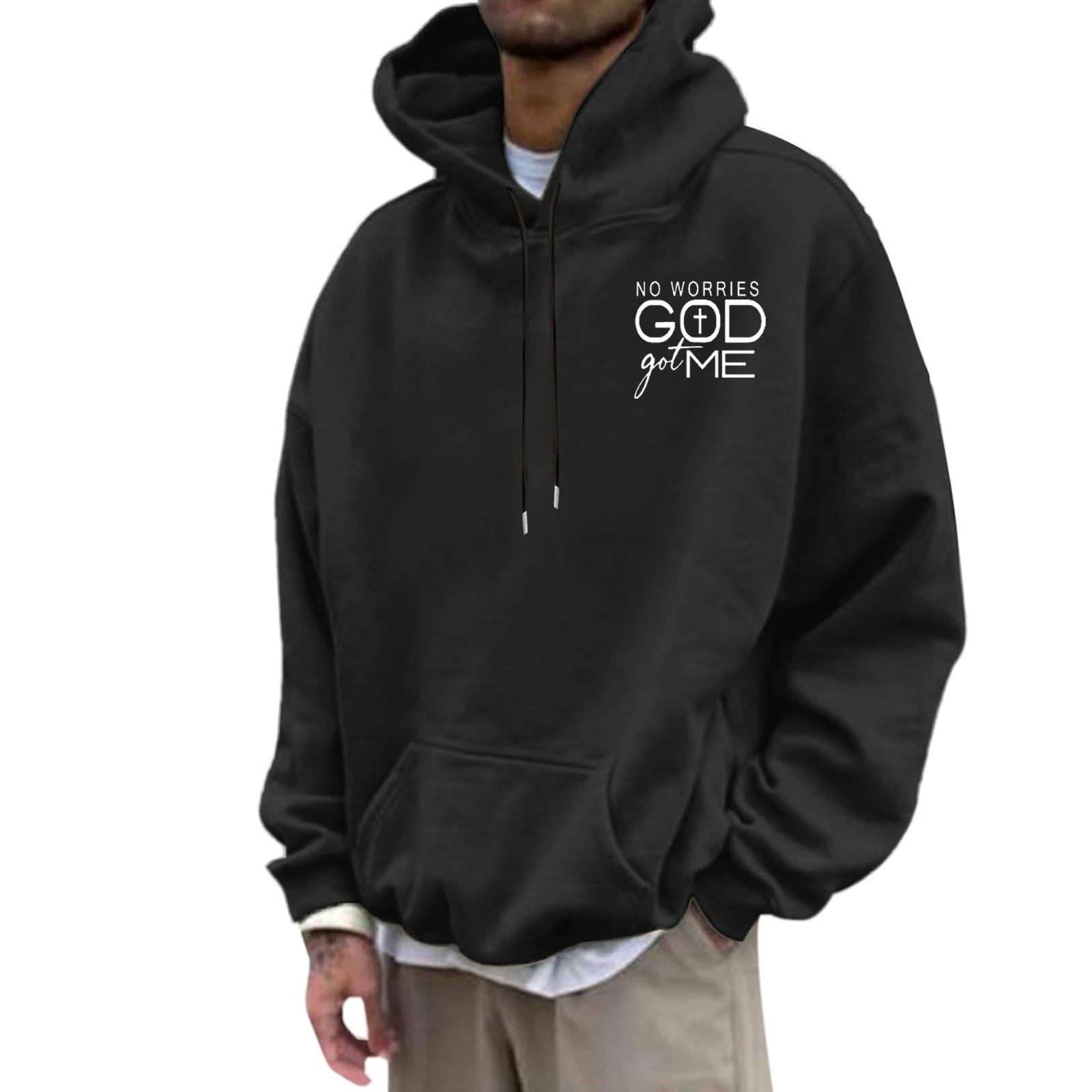 Sweat capuche vert et pull basique pour homme casual - 8