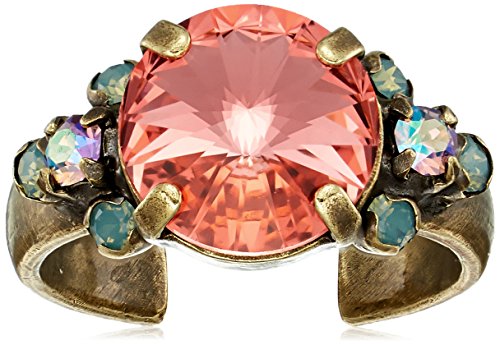 Sorrelli Womens Radiant Sunrise Crystal Adorned Ring, Pink, Adjustable