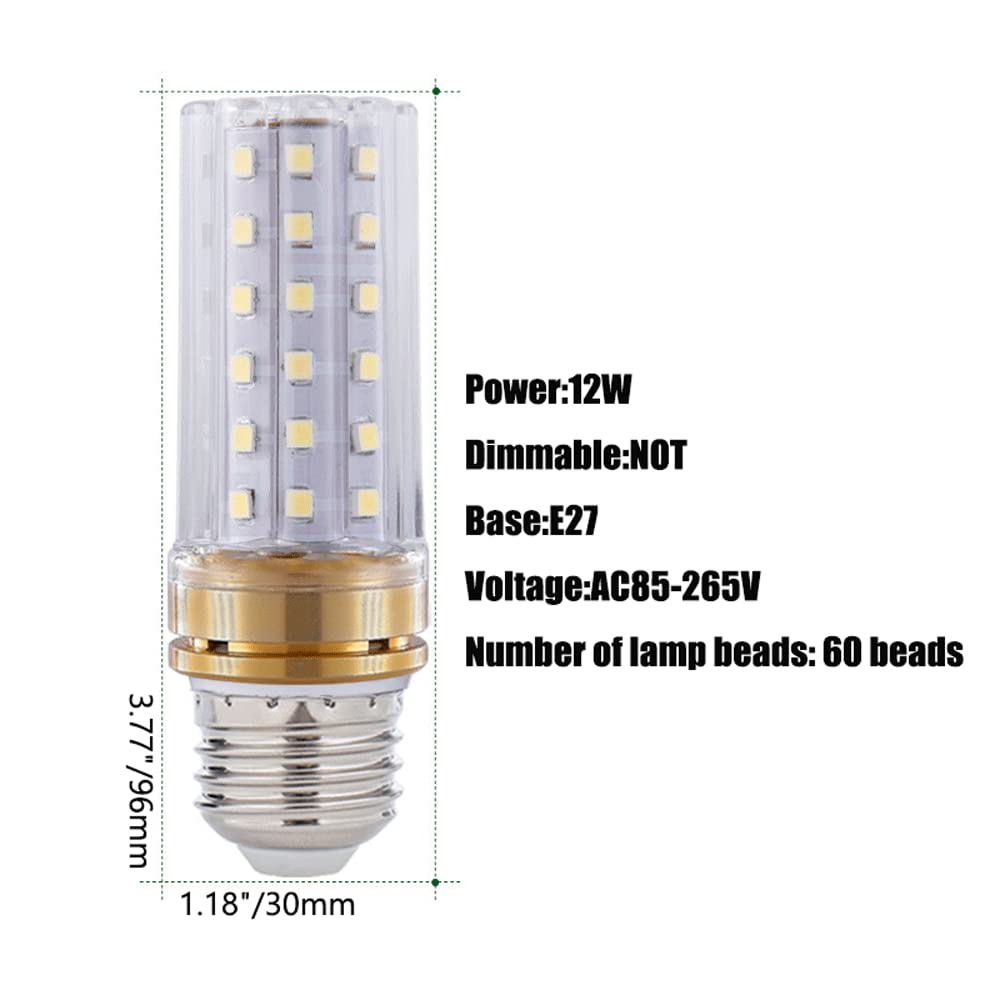 Żarówka LED,12W 20W 24W 3000K Ciepła biel 6000K Biel światła dziennego, 1000-2000 lumenów, Żarówka LED z podstawą E27, nieściemnialna, standardowa wymiana,10 sztuk (złota)