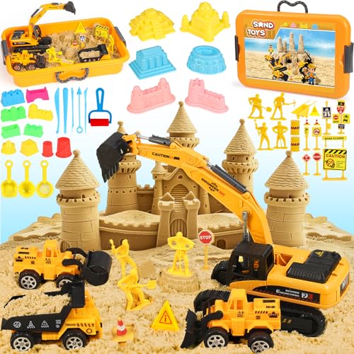 Subtail Magic Sand für Kinder - 6 Baufahrzeuge | 16 Burgformen | 18...
