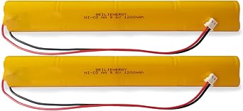 BBAT0043A Ni-Cd 1200mAh 9.6V 900mAh Emergency Light Lighting Fixture Battery Compatible with ELBB003 ELB-B003 ELB-B004 ELBB004 OSI OSA228 DANTONA CUSTOM-306-U BBAT0044A BAA-96 2 Pack