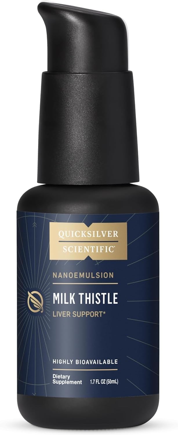 Quicksilver Scientific Nanoemulsified Milk Thistle - Silymarin Liquid with Liposome Delivery System for Superior Absorption - Immune, Detox + Liver Cleanse Support (1.7oz / 50ml)