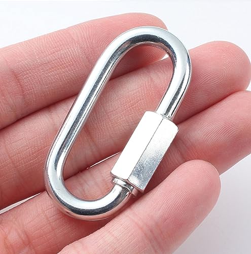 AstarFavor 15 Stück Edelstahl Schraubverbinder M5, Edelstahl kettenglied,Schraubkarabiner Kettenverbinder Edelstahl Karabiner für Drahtseil, Camping,Wandern
