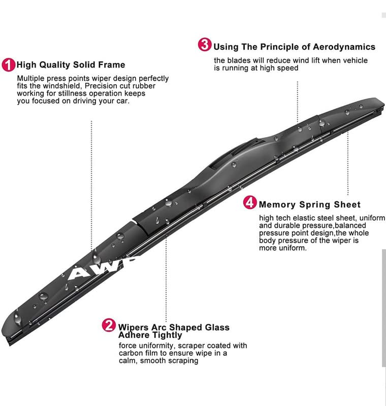 Image of AWB Front Windshield Hybrid Wiper Blades Compatible with City Ivtek Diesel, Size-24,15(Pack of 2)