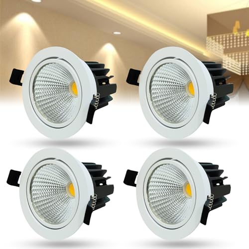 Image of D'Mak Moveble LED COB Light | Recessed LED Ceiling Light for Indoor Lighting | Warm White Color | Aluminium Body (4, 18 Watt)