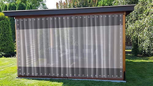 Cortinas impermeables para exteriores, lona de PVC de 0,5 mm, lona para pabellones y garajes, resistente al viento, aislamiento térmico, fácil de limpiar, personalizable, gris, 1 x 3 m