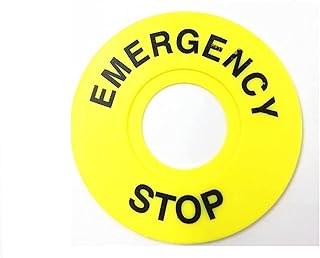AEHON Interruptor de botón de parada de emergencia, anillo de alarma de 60 mm, color amarillo, apertura de 22 mm