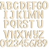 124 Stück Holzbuchstaben, 2,5 cm Buchstaben aus Holz, unbehandelte Holzbuchstaben zum Basteln und Bemalen für Scrapbooking, Hochzeit, Weihnachtsdeko und DIY-Projekte