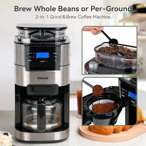 Gevi 10-Cup Brew & Grind Coffee Machine