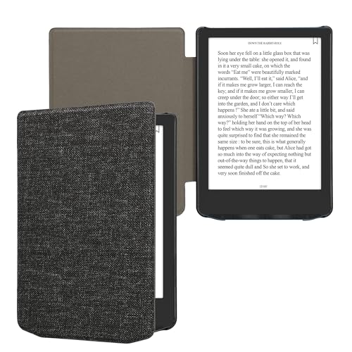 kwmobile Etui kompatybilne z Pocketbook Verse/PRO/Color/Vivlio Light - Etui książkowe z tkaniny - Pokrowiec z klapką do czytnika e-booków