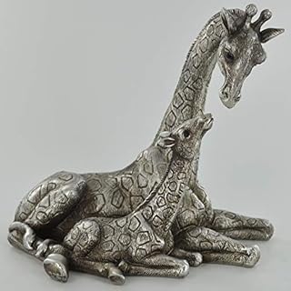 Antique Silver Giraffe Family Ornament