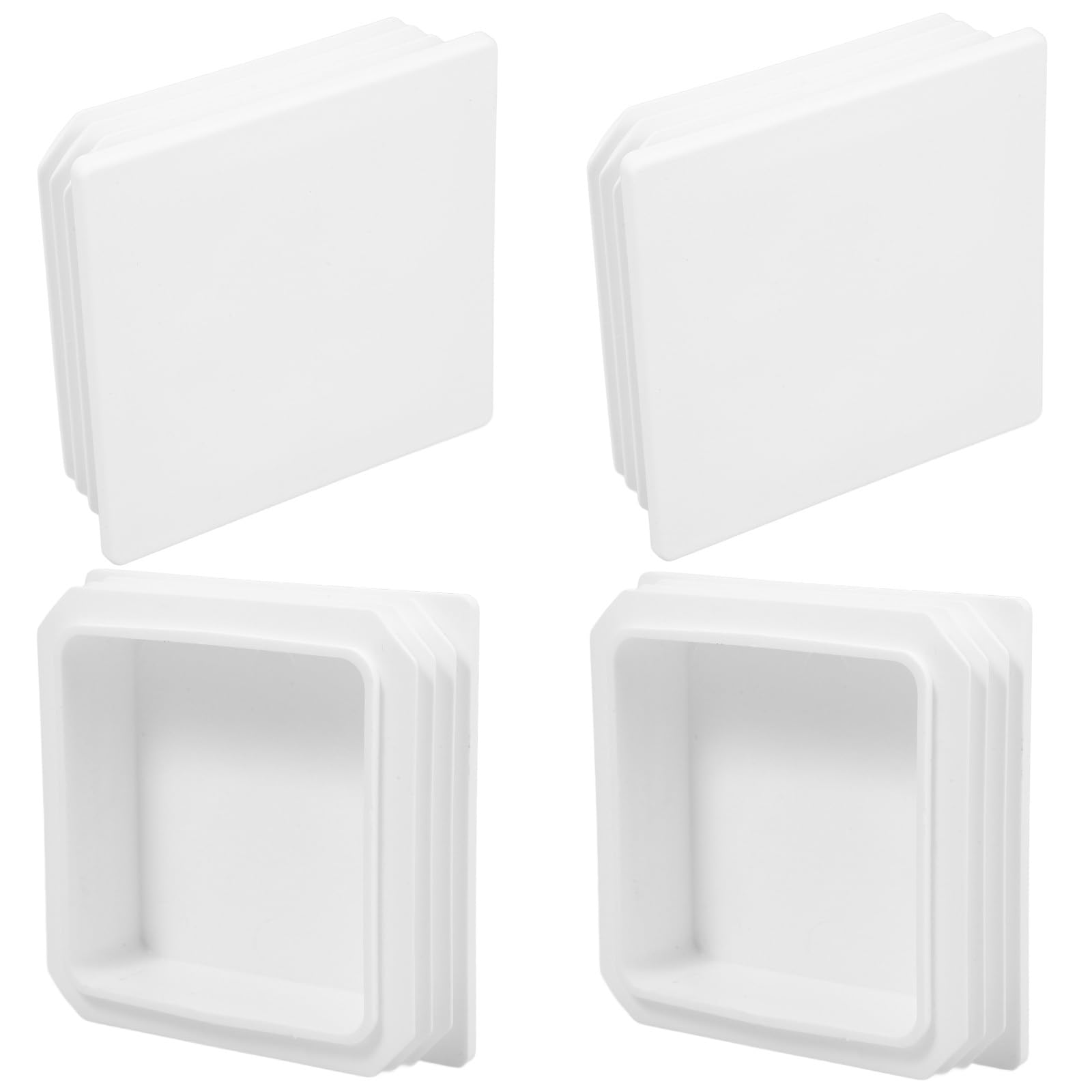 OSALADI Capuchons De Poteaux Carrés 4 Pièces 10X10X1.06 Pouces Couvercles Étanches En Plastique Abs Protection Contre Eau Poussière Pour Clôture Jardin Bricolage