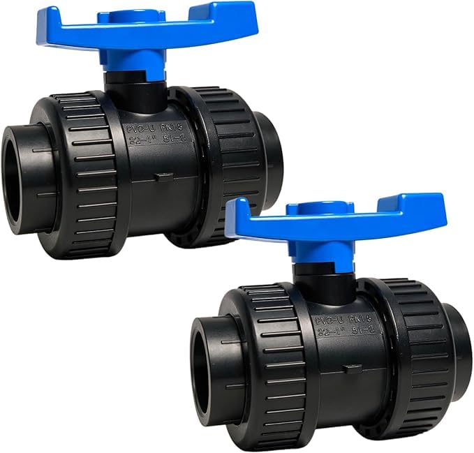 Vanne à Boule PVC Ø 40 mm Raccord Plomberie Piscine Lot de 2 PN16
