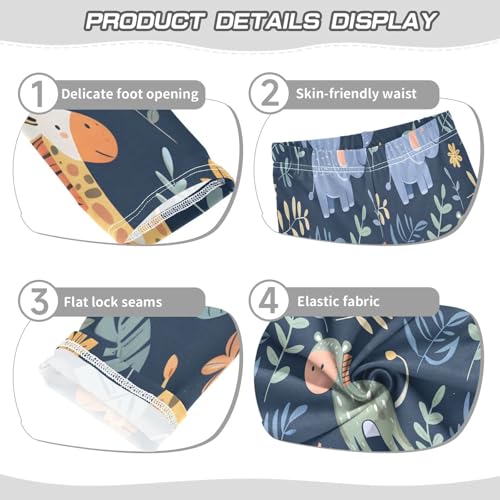 Toddler Girls Leggings Printed Yoga Pants Leggings Animals Giraffe Elephant for Kids3