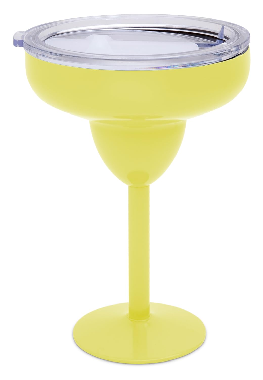 Vacuum-Sealed Metal Margarita Glass with Lid, Insulated Tumbler Mug, Steel Cup for Vacation, Pool, and Ice Cold Margs on the Beach (Yellow)