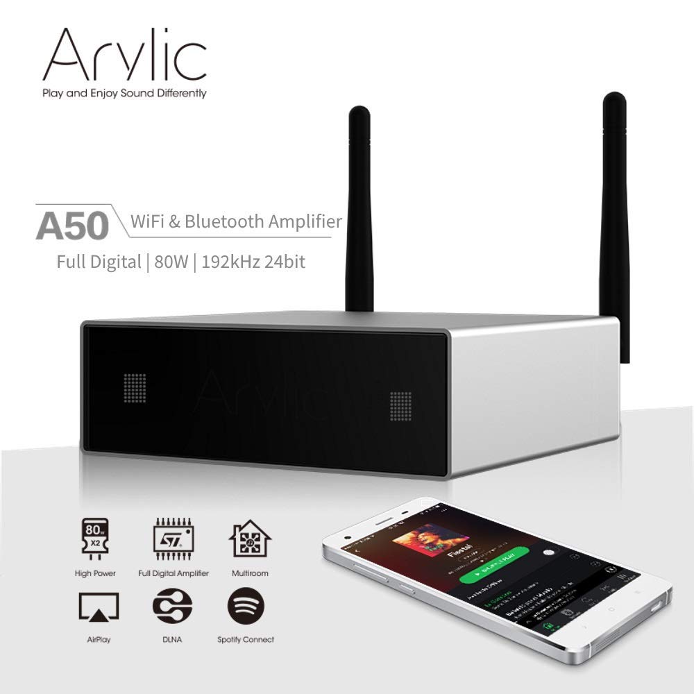 Amplificador digital con receptor WiFi y BT 2 x 40 W oferta de introducción STA326 clase D controlable con smartphone