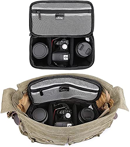 S-Zone Sacoche rembourrée Pliable pour Appareil Photo Reflex numérique TLR Sony Canon Nikon ou Flash, Vert, Minimaliste – vue 3