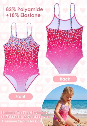 Image of Zando Girls Bathing Suit Size 2-10 Years - Cute Toddler Swimsuit Girl Adjustable One Piece Swimwear for Summer Beach Wear