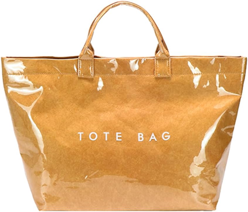 Women’s Large PVC Tote Bag Clear Plastic Handbags Top Handle Handbag, Clear Bag for Women Large Carry All Tote Bag