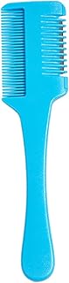 Razor Comb Hair Cutter Comb Tesoura de corte de ponta dupla Pente de desbaste de cabelo Ferramenta de corte de cortes de cabelo fino Ferramenta de estilo faça você mesmo Cabeleireiro,Pente Cortador De Cabelo,Tesoura de corte de ponta dupla,Tesoura para cortar cabelo,Pente para diluir o cabelo Blue