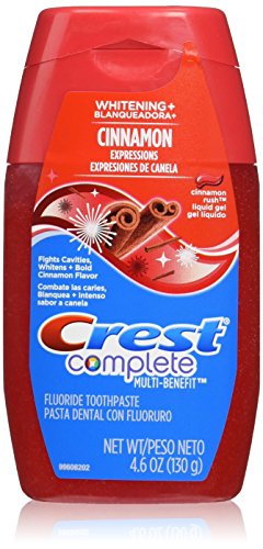 Crest Complete Whitening Plus Expressions Cinnamon Rush Liquid Gel Toothpaste 4.6 oz., (Pack of 3)