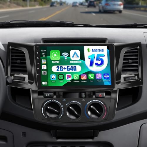 Image of Inefala 9 inch Radio for Toyota Fortuner Hilux 2005-2014 CarPlay Stereo | 2+64G, Android 15, Wireless CarPlay /Android Auto, 28UI, GPS, Bluetooth, EQ, Free Backup Camera