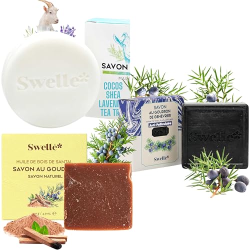 Anti-pellicules et acné fini grâce au kit de savon goudron genévrier et lait chèvre