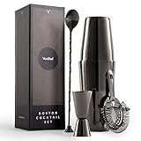 VonShef Shaker-Set, Metall, schwarz, M