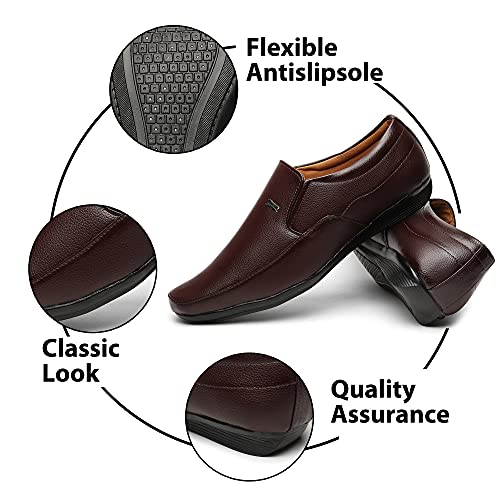 Image of Zixer Synthetic Leather Mens Formal Shoes || Office Formal Shoes Men Stylish|| Formal Shoes for Men Leather Look Slip On
