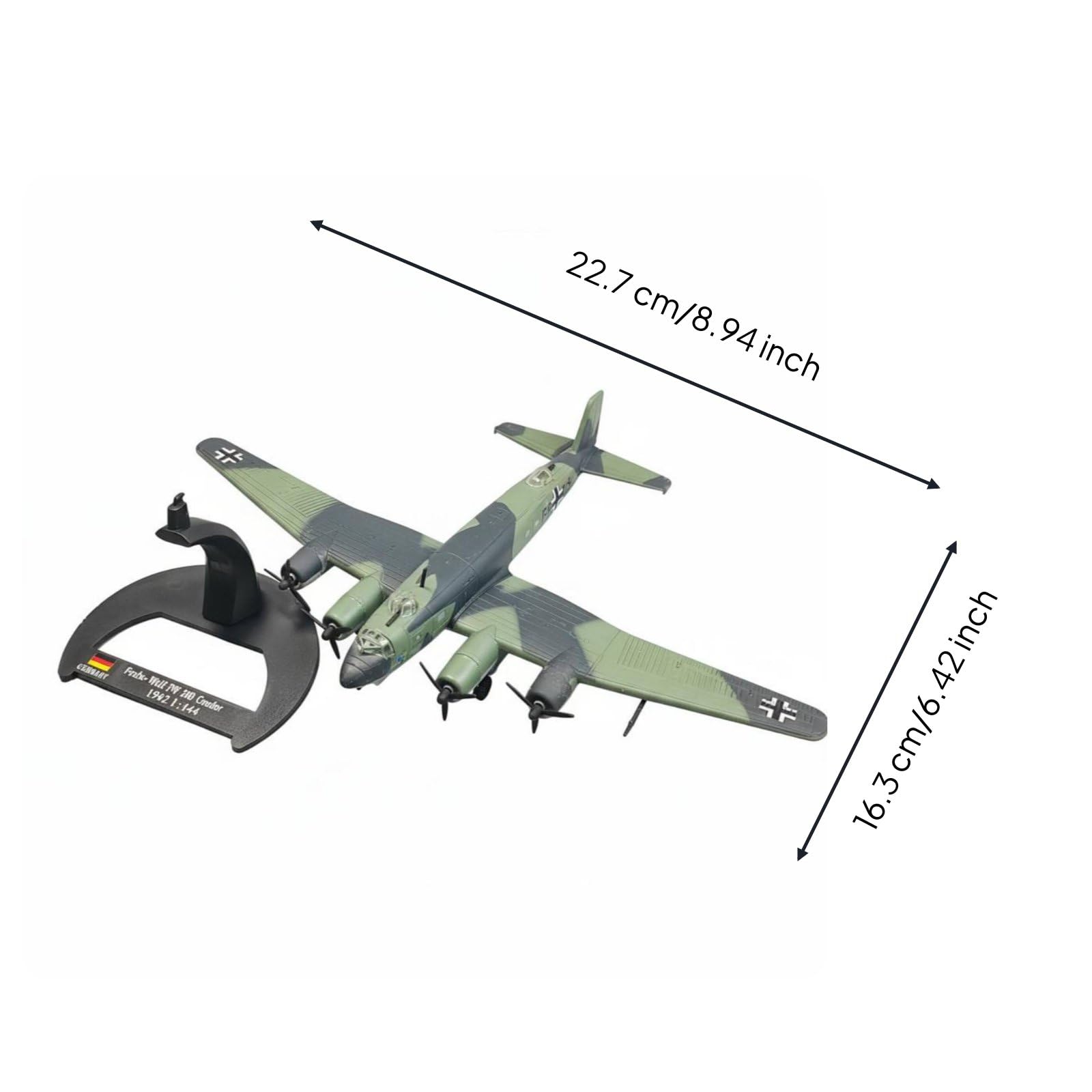 Modello Aereo in Lega Storica Modellismo Aereo Riproduzione Accurata Verniciatura Collezionistica con Supporto da Tavolo Adatto per Scrivania Showroom Salotto Regalo per Collezionisti